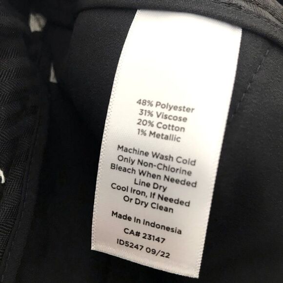 Talbots Hampshire Ankle Pant in Black with White Butterflies NEW - Picture 16 of 16